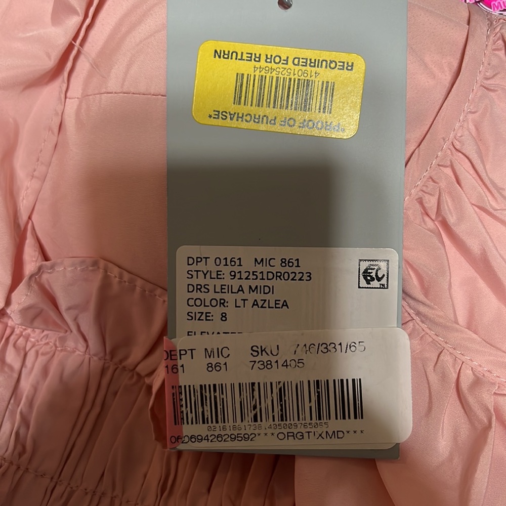 NWT ANTONIO MELANI Leila Sweetheart Neck Taffeta Smocked Tiered Midi Dress - Picture 8 of 9
